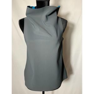 Maria Pinto M2057 Harrington Top Cargo Gray Sleeveless Sz M